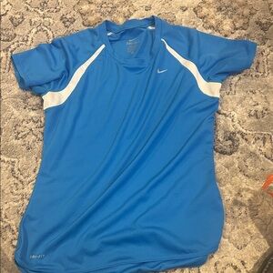 Women’s Medium Nike Blue and White Dri-FIT Tee